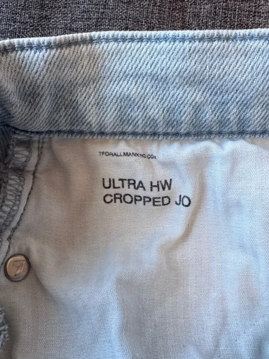 7 For All Mankind Luxe Vintage Ultra High Waist Cropped Jo Jeans Size 27 - Picture 6 of 8